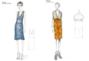 bozzetti prada abiti il Grande Gatsby